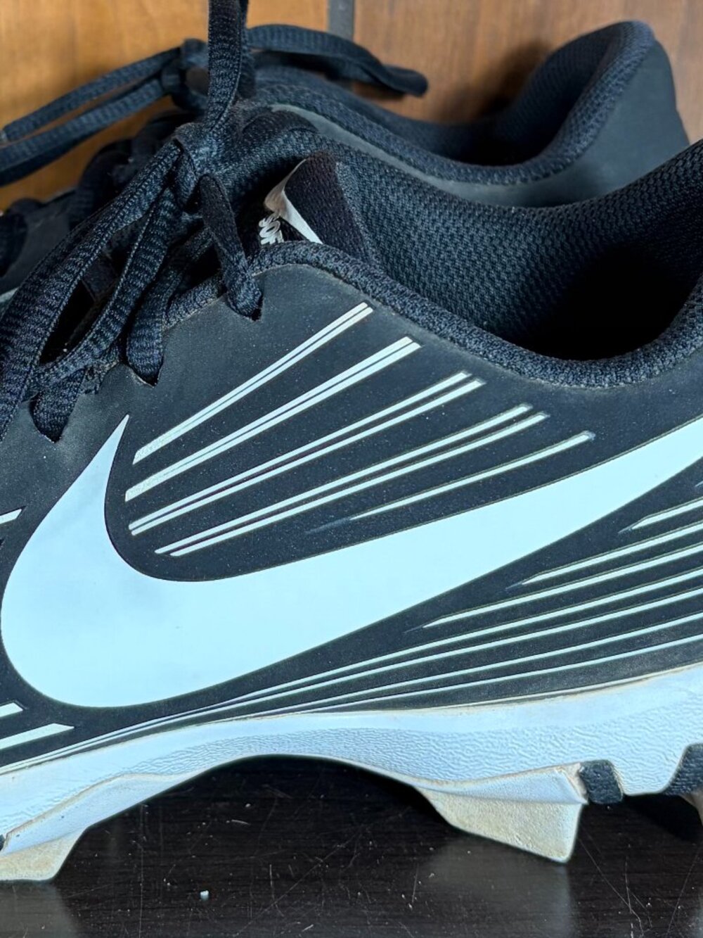Nike Hyperdiamond 3 Keystone Softball Cleats Black w/ White Swoosh Sz 8.5